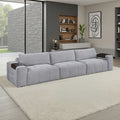 Mackay 154 Textured Fabric Sofa With Wooden Armrest Tray Tufted