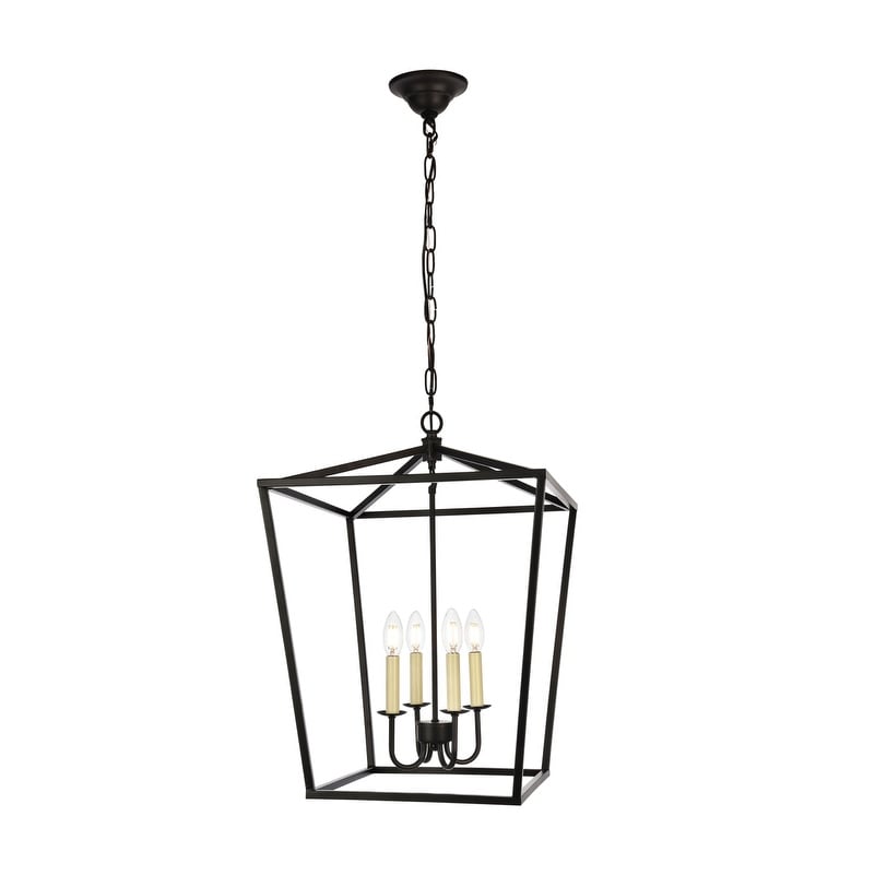 Elegant Lighting Pendant Light D17 H24.25 Lt 4 Black Finish 17 Dx17 Wx24.25 H