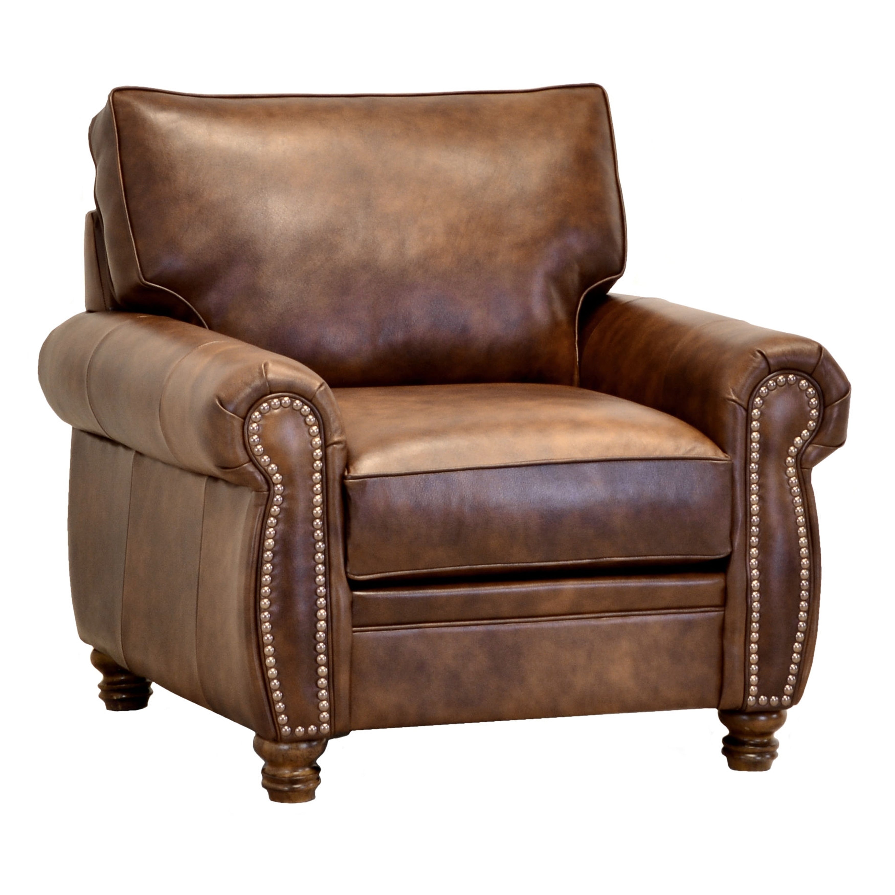 Made In Usa Cabot Brown Top Grain Leather Chair