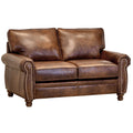 Made In Usa Cabot Brown Top Grain Leather Loveseat