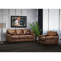 Made In Usa Cabot Brown Top Grain Leather Sofa And Chair