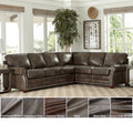 Made In Usa Davis Top Grain Leather Sectional Sofa