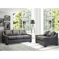 Made In Usa Idris Distressed Grey Top Grain Leather Sofa And Loveseat