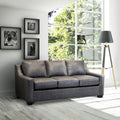 Made In Usa Idris Distressed Grey Top Grain Leather Sofa