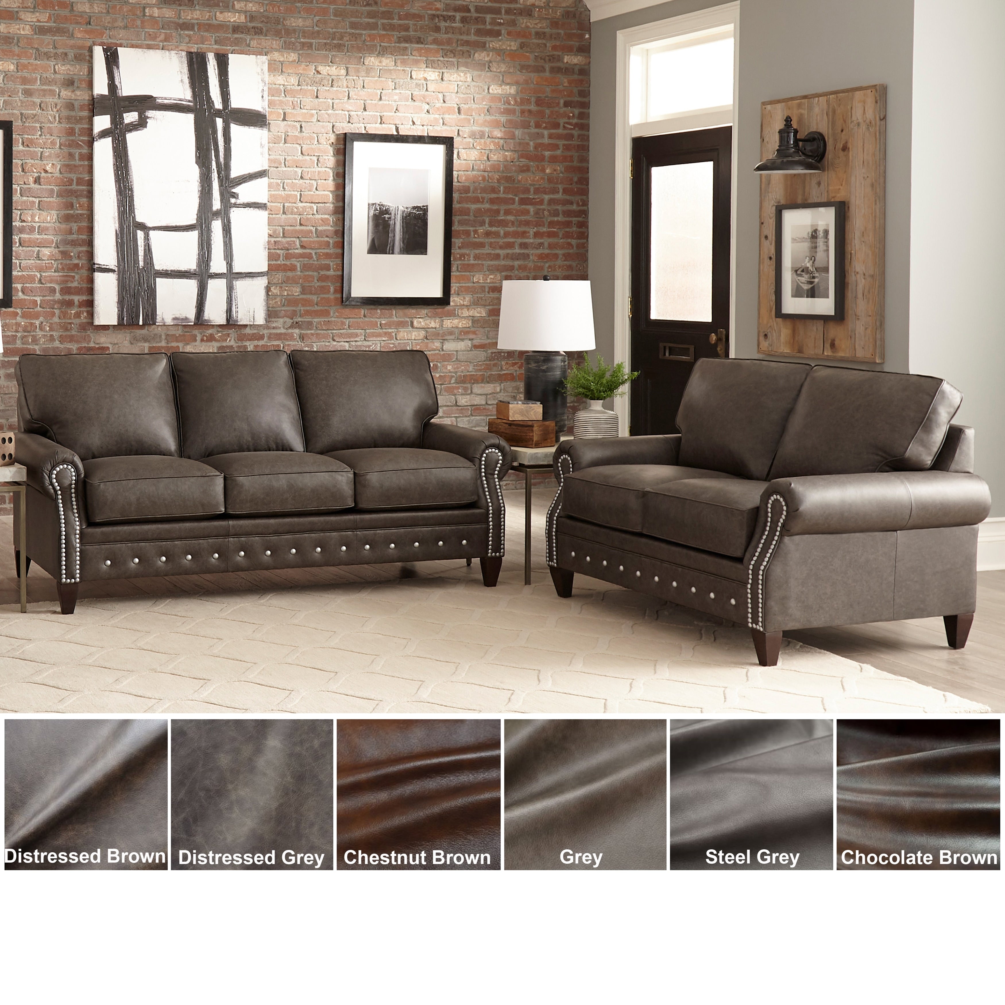 Payne Top Grain Leather Sofa And Loveseat