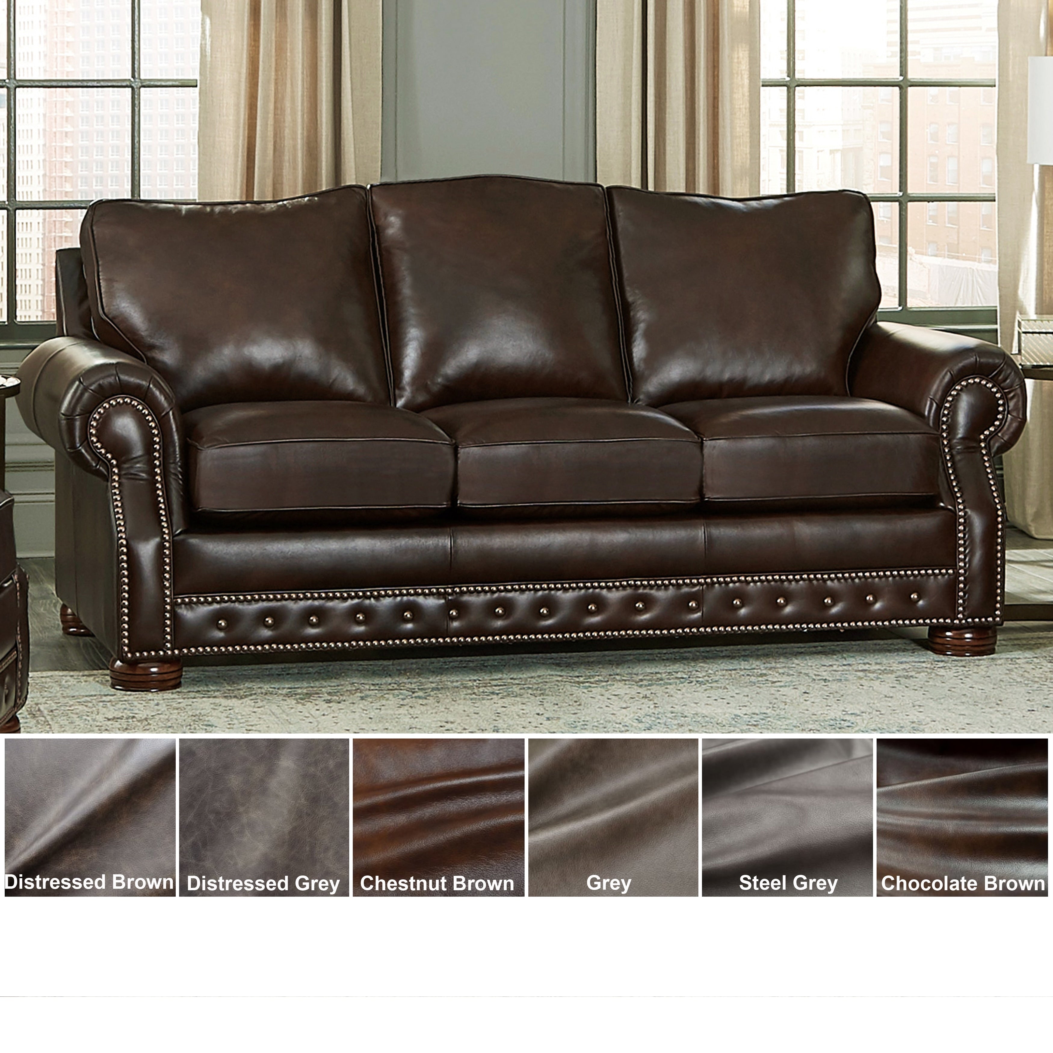 Made In Usa Porto Top Grain Leather Sofa Bed
