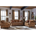 Made In Usa Rancho Brown Buckskin Fabric Sofa Loveseat And Chair