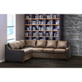 Made In Usa Sandler Distressed Brown Top Grain Leather Sectional Sofa