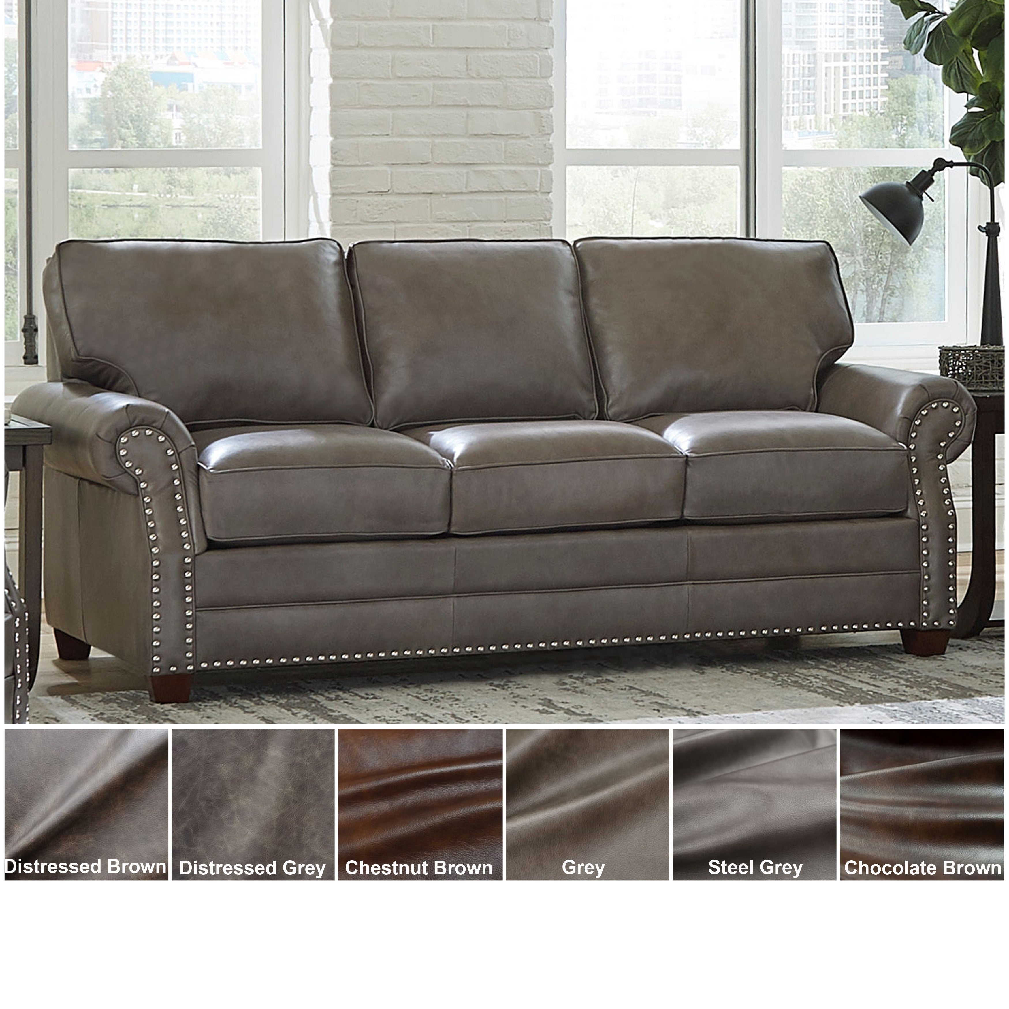Made In Usa Vernon Top Grain Leather Sofa Bed