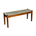 M4Hsolid Acacia Wood Bench With Handwoven Natural Seagrass Seat
