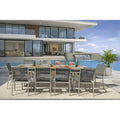 Madeira Grey Seagull 11 Piece Aluminum Outdoor Dining Set With Sling Set In Pewter N A