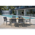 Madeira Grey Seagull 7 Piece Aluminum Rectangular Outdoor Dining Set With Sling Set In Pewter N A