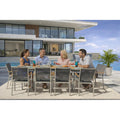 Madeira Grey Seagull 9 Piece Aluminum Outdoor Dining Set With Sling Set In Pewter N A