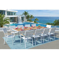 Madeira White 11 Piece Aluminum Outdoor Dining Set With Sling Set In White N A
