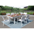 Madeira White 7 Piece Aluminum Outdoor Dining Set With Sling Set In White N A