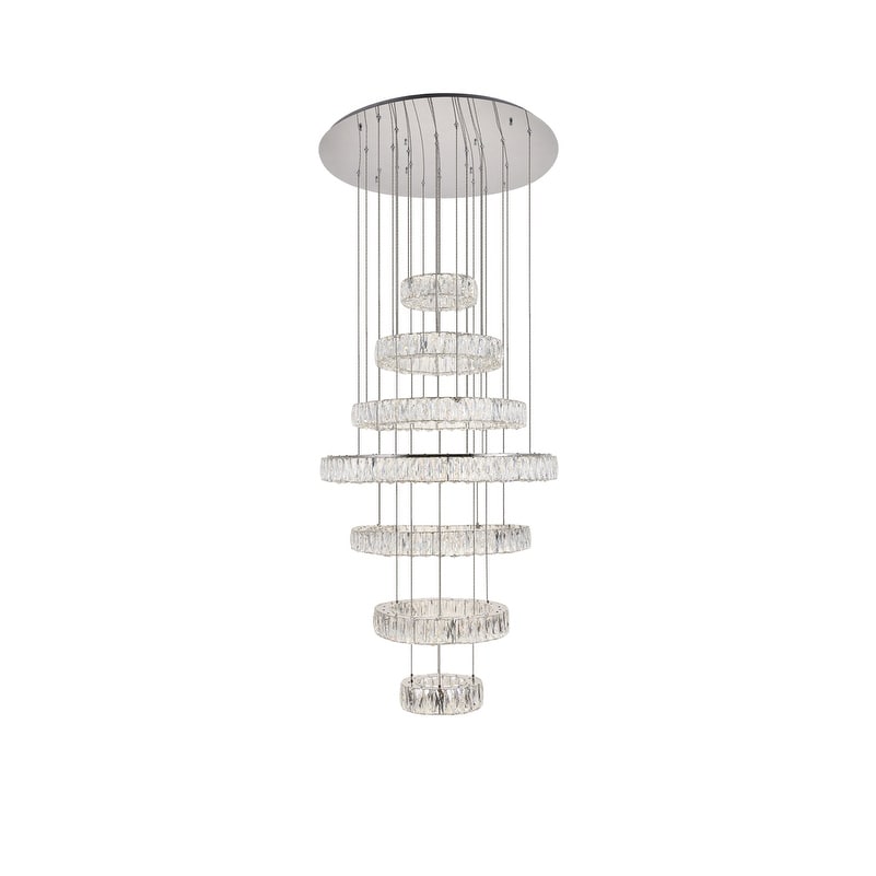 Madelyn Integrated Led Chip Light Chrome Chandelier Clear Royal Cut Crystal 34 W X 38.3 H