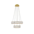 Madelyn Integrated Led Chip Light Gold Pendant Clear Royal Cut Crystal 17.7 W X 12 H
