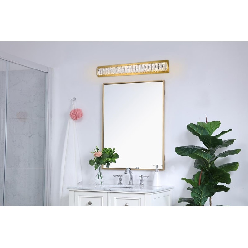 Madelyn Integrated Led Chip Light Gold Wall Sconce Clear Royal Cut Crystal