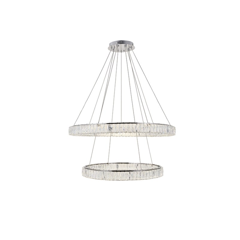 Madelyn Integrated Led Light Chrome Chandelier Clear Royal Cut Crystal 42 W X 10.9 H