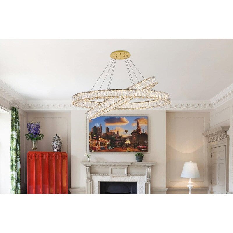 Madelyn Integrated Led Light Chrome Chandelier Clear Royal Cut Crystal 41 W X 10.9 H