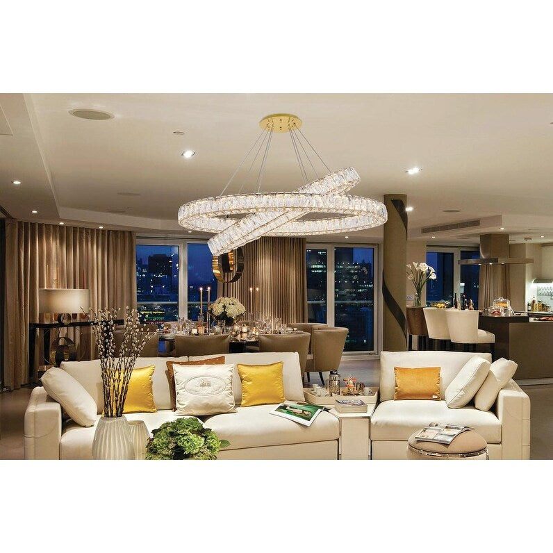 Madelyn Integrated Led Light Chrome Chandelier Clear Royal Cut Crystal 48 W X 11.8 H