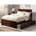 Madison Full Bed With Matching Foot Board With Urban Trundle Bed In Walnut
