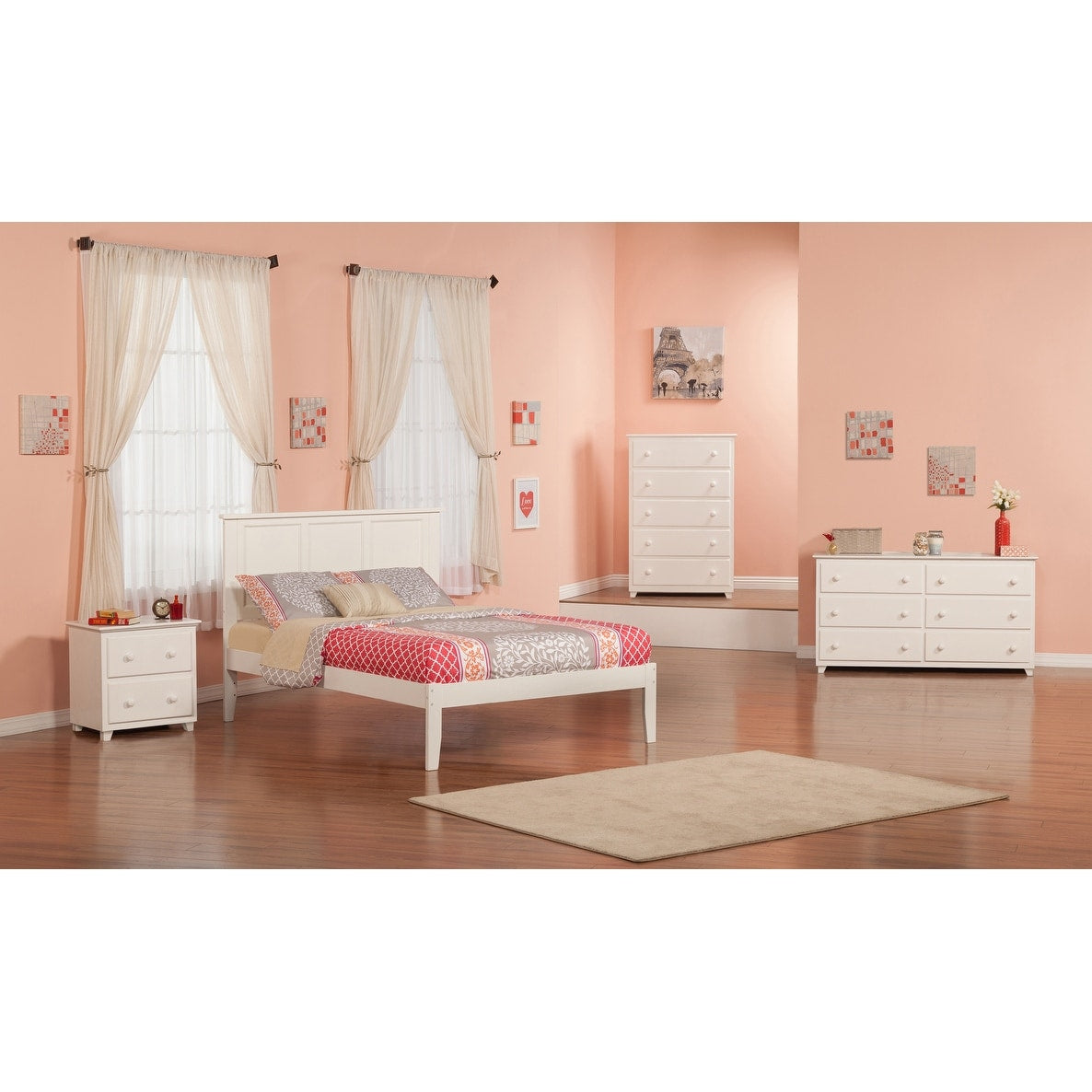 Madison White Full Size Open Foot Bed