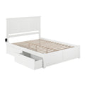 Madison King Platform Bed With Footboard And 2 Drawers In White