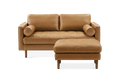 Madison Leather Loveseat with Ottoman