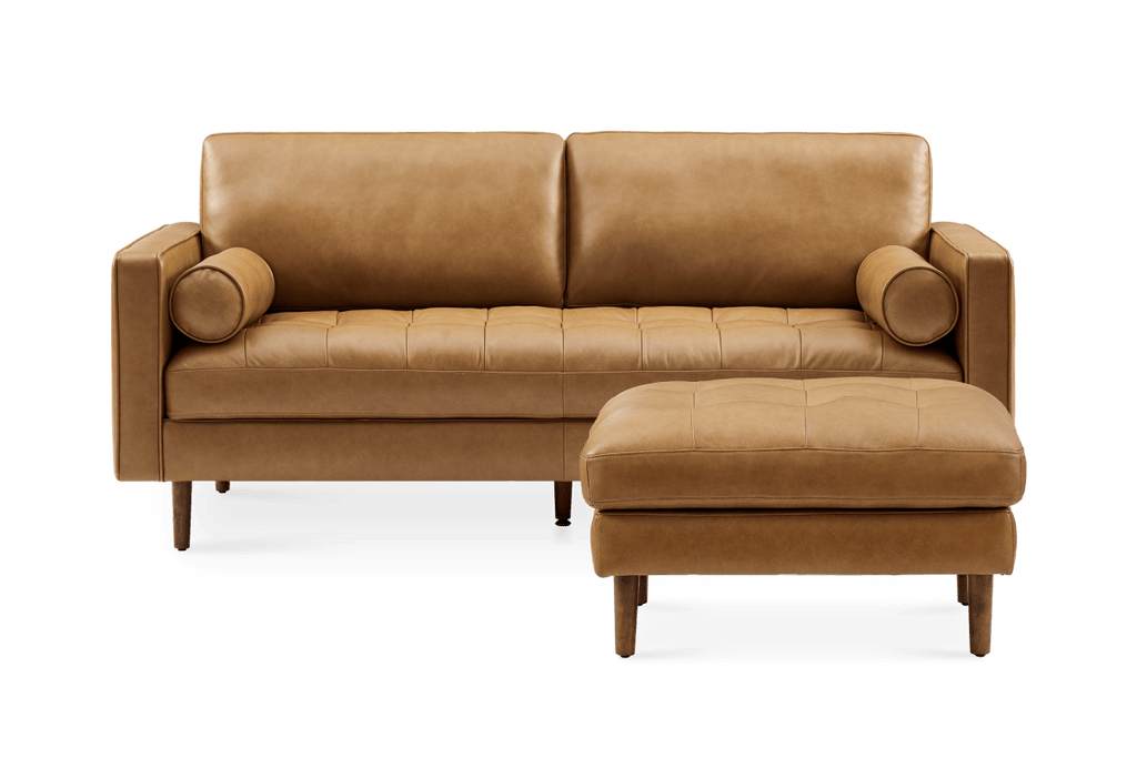Madison Leather Sofa with Ottoman