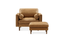 Madison Leather Armchair with Ottoman