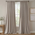 Madison Park Anaheim Plaid Rod Pocket And Front Tab Curtain Panel With Button And Fleece Lining