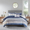 Madison Park Anchorage Blue 8 Piece Printed Seersucker Comforter And Coverlet Set Collection