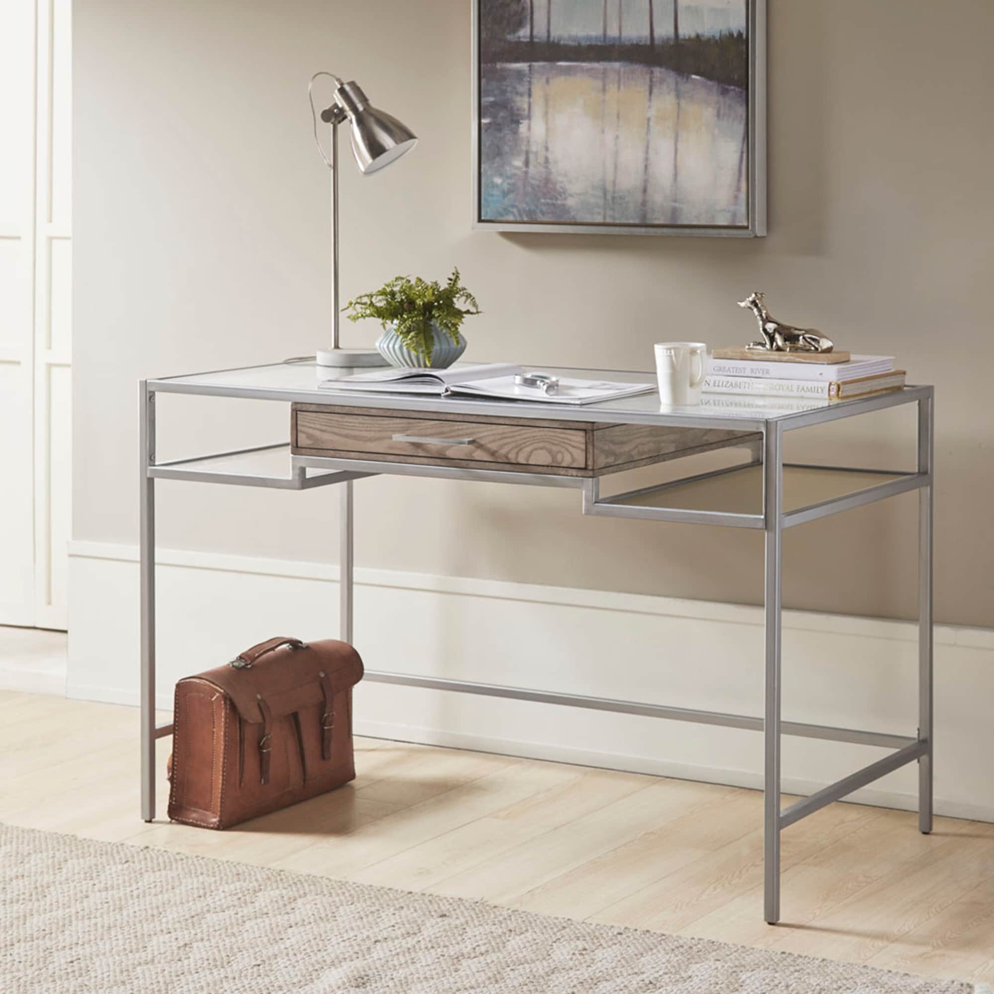 Madison Park Andrea Antique Silver Writing Desk