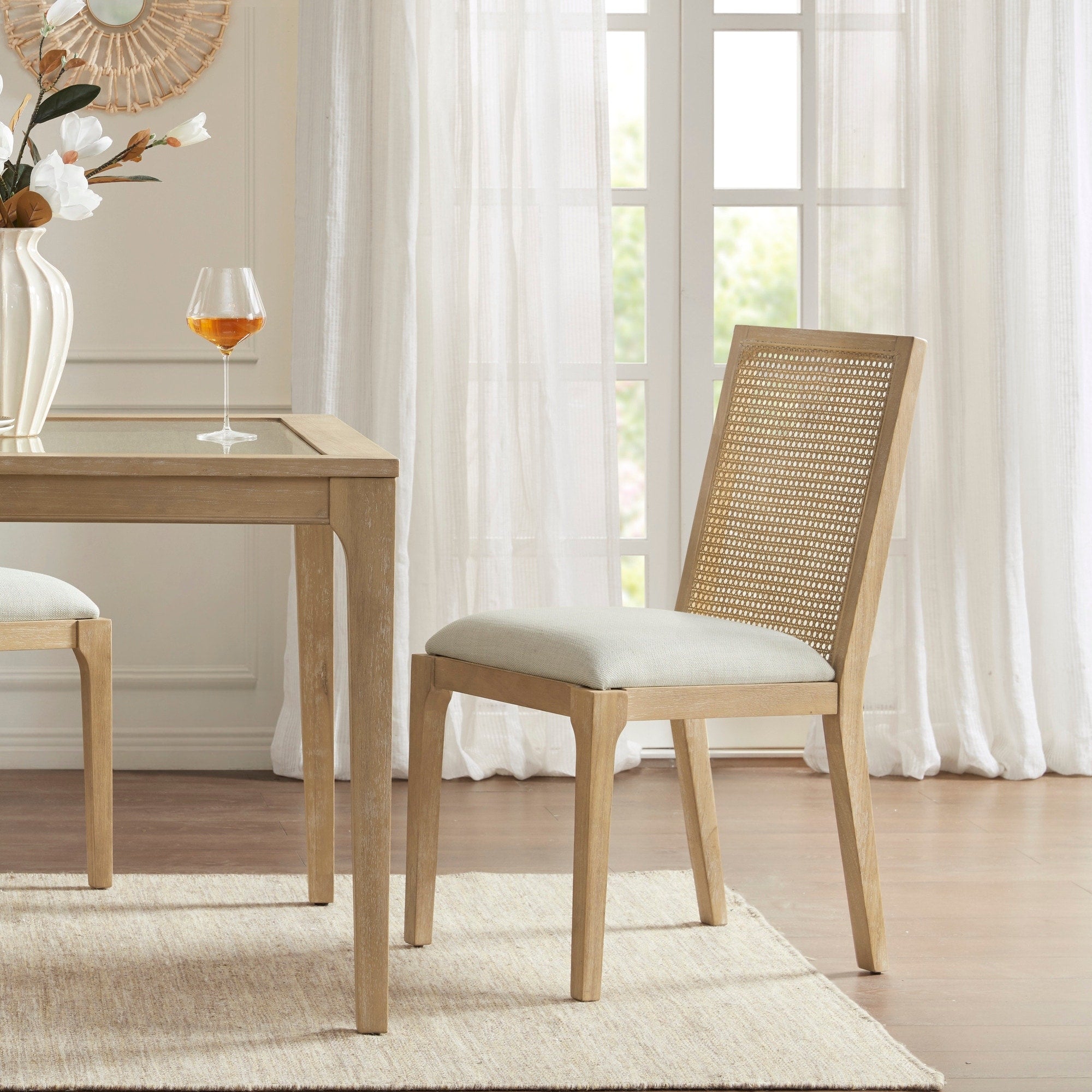 Madison Park Ashe Natural Dining Chair Set Of 2 19 W X 22 D X 36 H