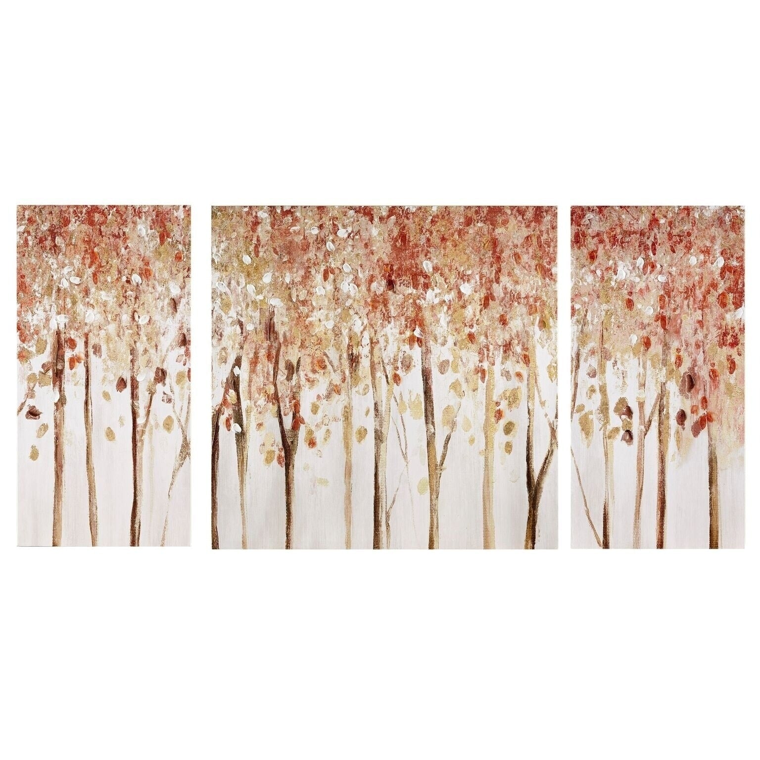 Madison Park Autumn Forest Red 3 Piece Canvas Art Palette Knife Embellishment
