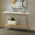 Madison Park Avalon White Pecan Console 48 W X 16 D X 32 H