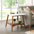 Madison Park Avalon White Pecan End Table 24 W X 24 D X 22 H