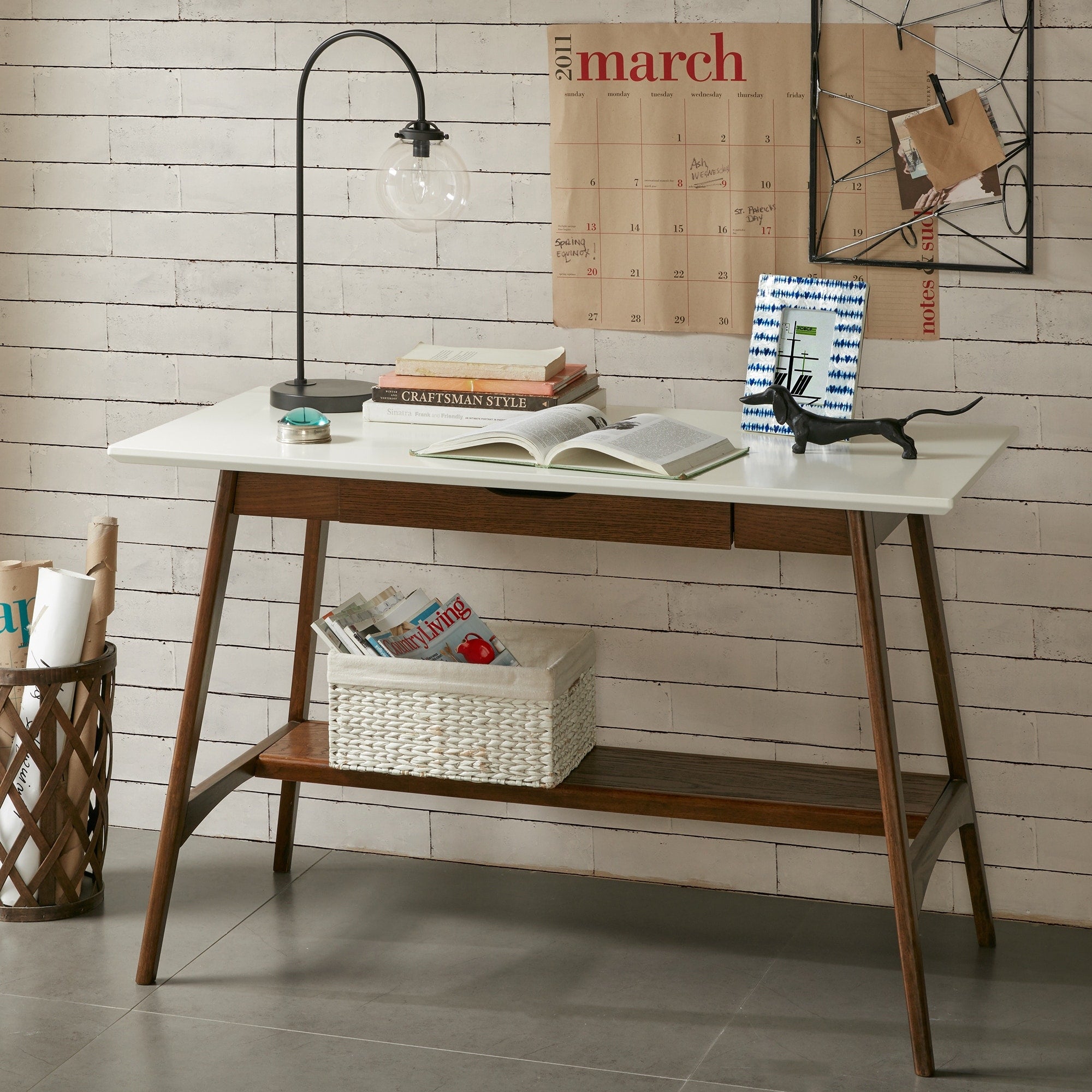 Madison Park Avalon White Pecan Desk