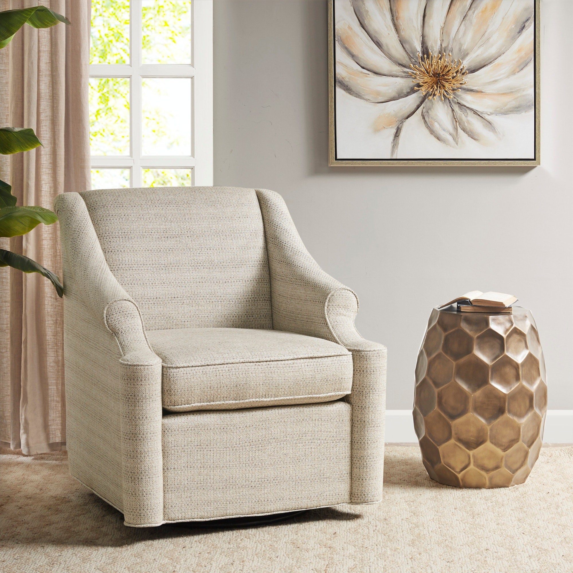 Madison Park Benton Tan Swivel Glider Chair