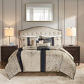 Madison Park Blaine Navy 7 Piece Jacquard Comforter Set