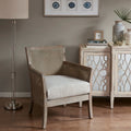 Madison Park Blaine Cream Natural Reclaimed Wood Finish Rattan Rubberwood Accent Chair