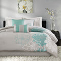 Madison Park Brianna Blue Cotton 7 Piece Comforter Set