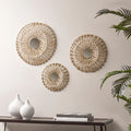 Madison Park Ella Neutral Corn Leaves Wrapped Metal Wall Decor 3 Piece Set