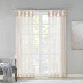 Madison Park Elowen White Twist Tab Voile Sheer Curtain Panel Pair