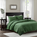 Madison Park Emery Faux Velvet Reversible 3 Piece Coverlet Set