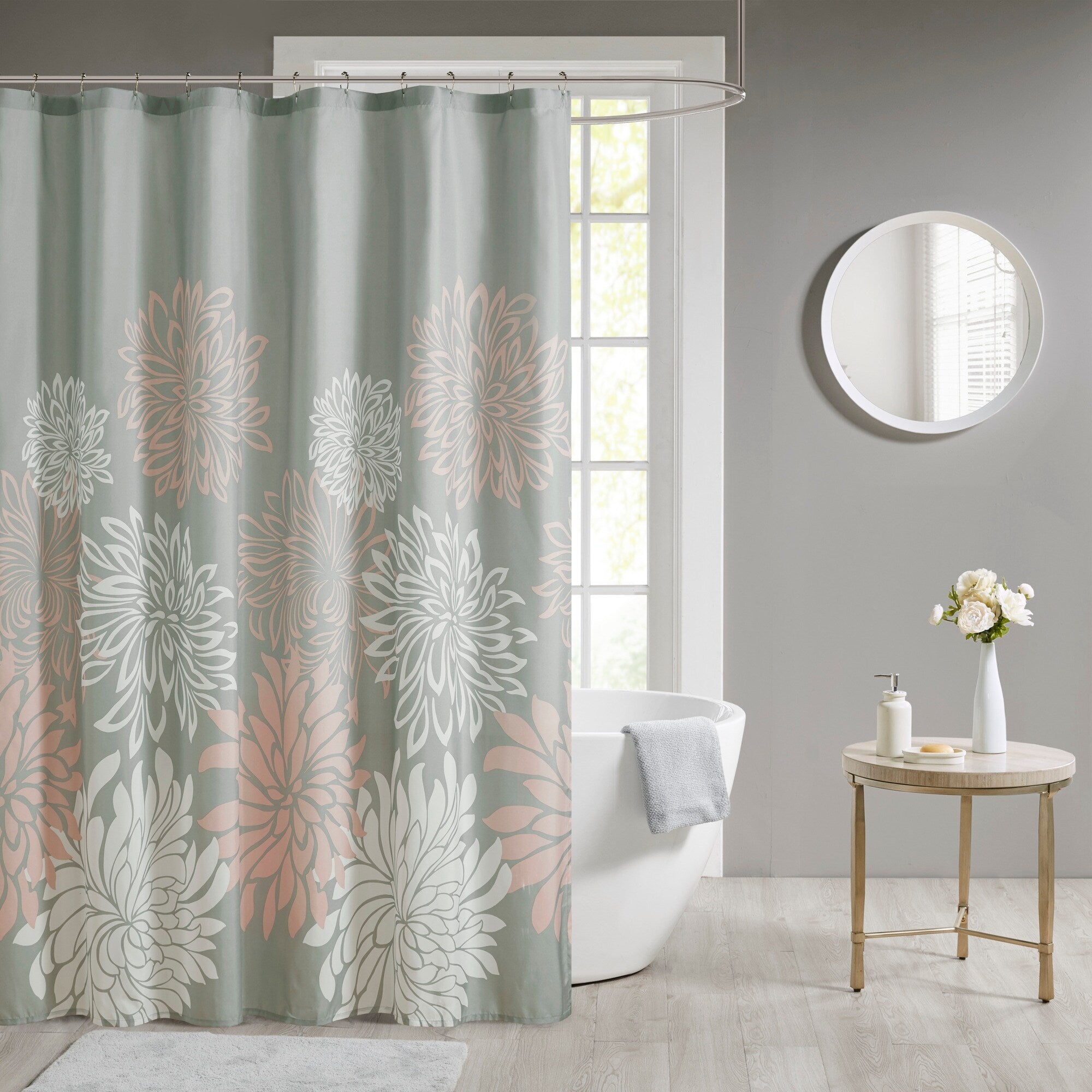 Madison Park Essentials Caldwell Printed Floral Shower Curtain 2 Color Option