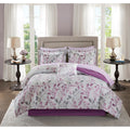 Madison Park Essentials Eden Purple Printed Complete Comforter And Cotton Sheet Set