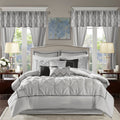 Madison Park Essentials Loretta Taupe 24 Piece Room In A Bag With Window Panels And Sheet Set