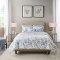 Madison Park Essentials Thelma Blue Reversible Complete Bedding Set